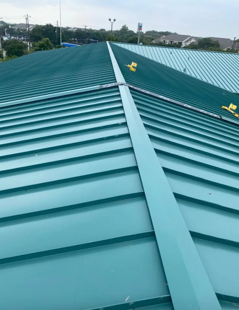 Green commercial metal roof ridge and valley for Metal Roof Repair in Galloway